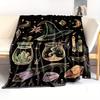 1PC Digital Print Winter Flannel Blanket - Soft and Comfortable, Holiday Blanket Digital Print Festive Halloween