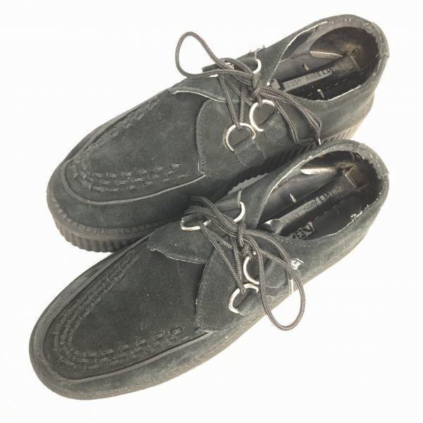 T.U.K Rubber Sole Creeper Boots Black size UK6 24.5-25.0 Punk Rockabilly Men's(USED)