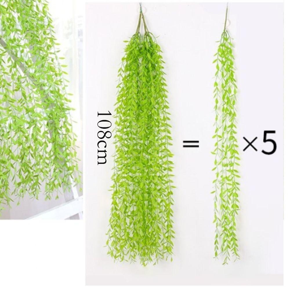 1pc Artificial Plant Ivy Red Green Willow Vine Home Decoration Garden Leaf Vine Party Hanging Decoration Fake Flower