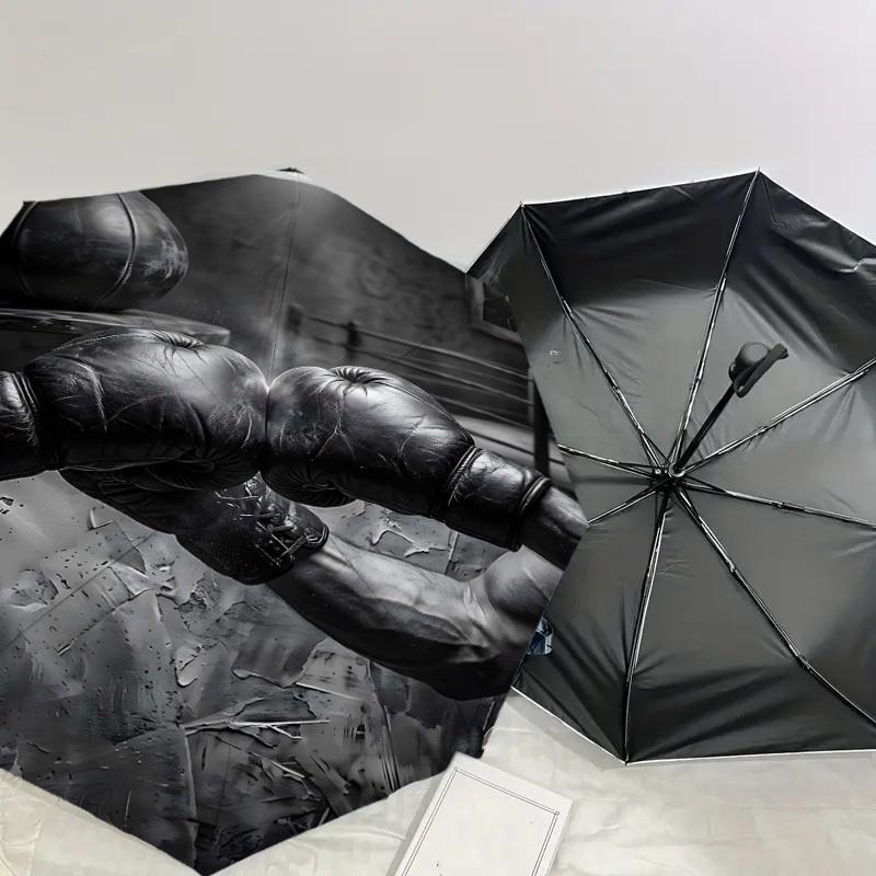 1 Stück Boxhandschuhe Boxring-Schirm - 8 Rippen verstärkt, tragbar, faltbar, Reise-geeignet für alle Jahreszeiten, Outdoor, täglicher Gebrauch -J0379