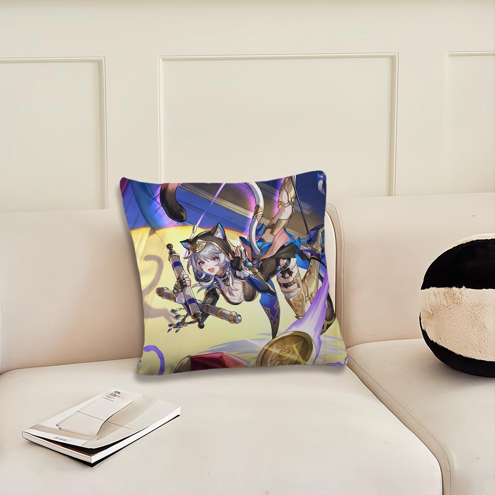 Cipher Honkai Star Rail Game Cushion Cover Cushion Room Bedroom Headboard Sofa Living Backrest Nap Time Pillow Case