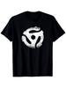 Vintage 45 RPM Turntable Record Graphic T-Shirt Heavyweight Relaxed Fit Unisex Tee with Music Design Black White Vinyl Record Player Shirt for Men Uni