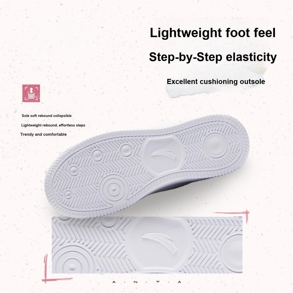 Anta Fashionable Comfortable White Sneakers Non-Slip Wear-Resistant Lightweight Shock Absorption Low-Top Kids Skate Shoes Kids sneaker A22448088-2
