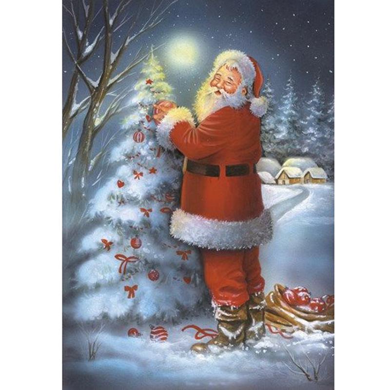 DIY 5D Diamond Painting Santa Claus Cartoon Full Round Drill Diamond Embroidery Christmas Winter Snow Cross Stitch Home Decor