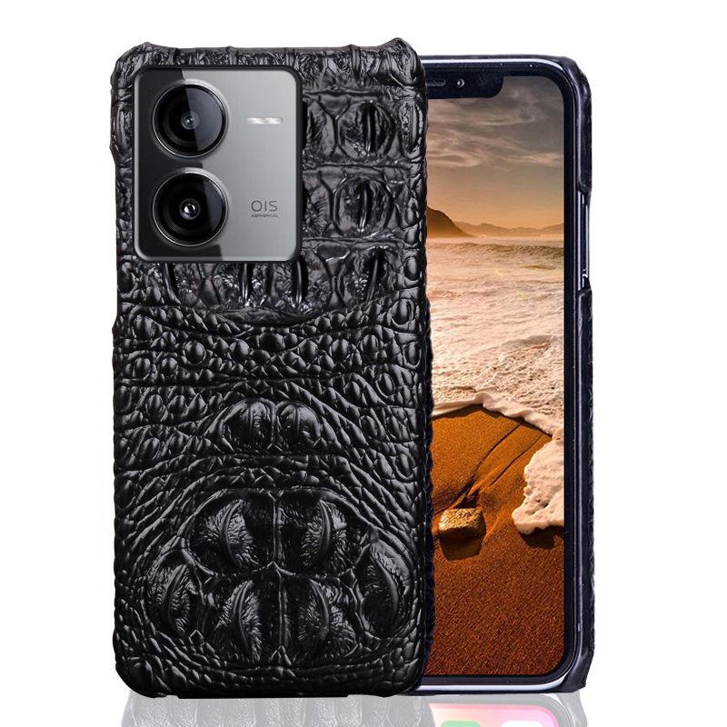 iQOO Z6 Premium Crocodile Skull Leather Half-Cover Case