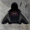 Sweat à capuche American high street araignée sombre impression 3D association de couleurs marque tendance de niche hip hop rétro sweat à capuche ample