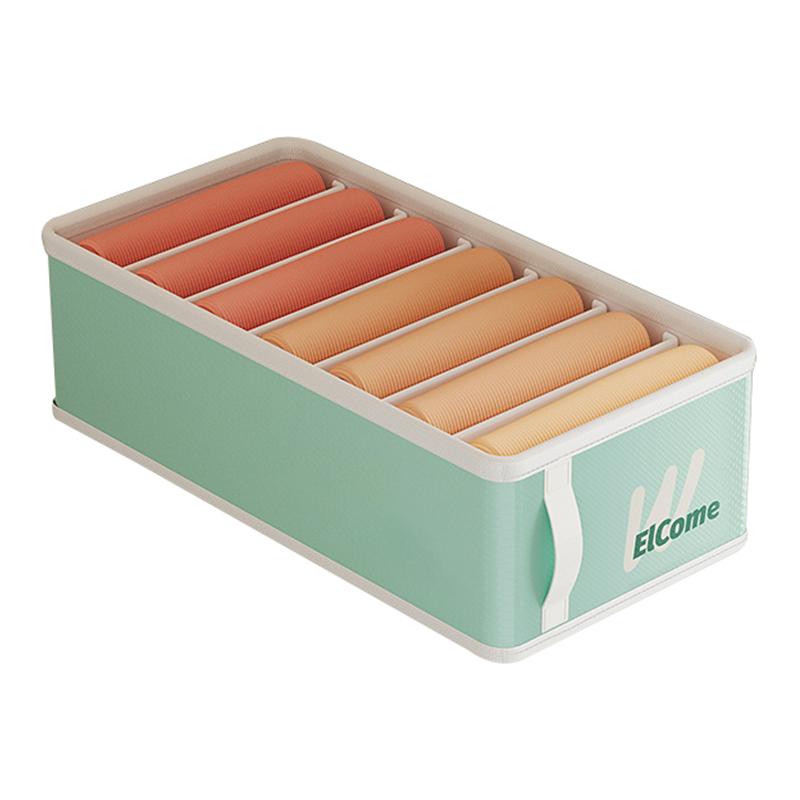 

Small 7 Compartments Foldable Moisture-proof Clothes Organizer PE+PP Wardrobe Pants Storage Box D