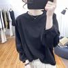 Autumn Cotton Lantern-sleeved Long-sleeved T-shirt Women's Korean Loose Age-reducing Blouse Retro Pleated Bottoming Shirt T-shirt