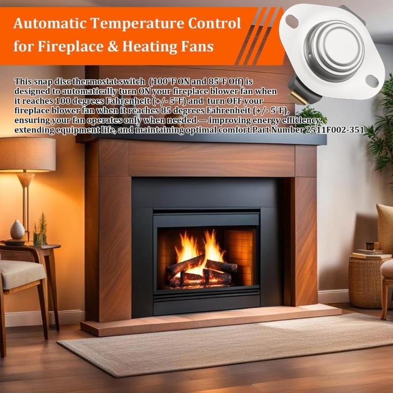 Stove Blower Temperature Regulator Open/Normally Closed Temperature Switches Thermostat For Efficient Heat Management