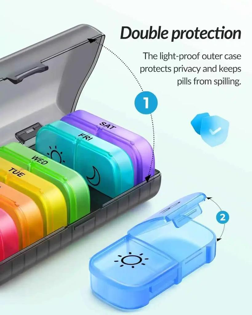 1PC Weekly Pill Case Pillbox 7 Days Medicine Tablet Box Portable Travel Drugs Storage Organizer Secret Compartments Pill Box