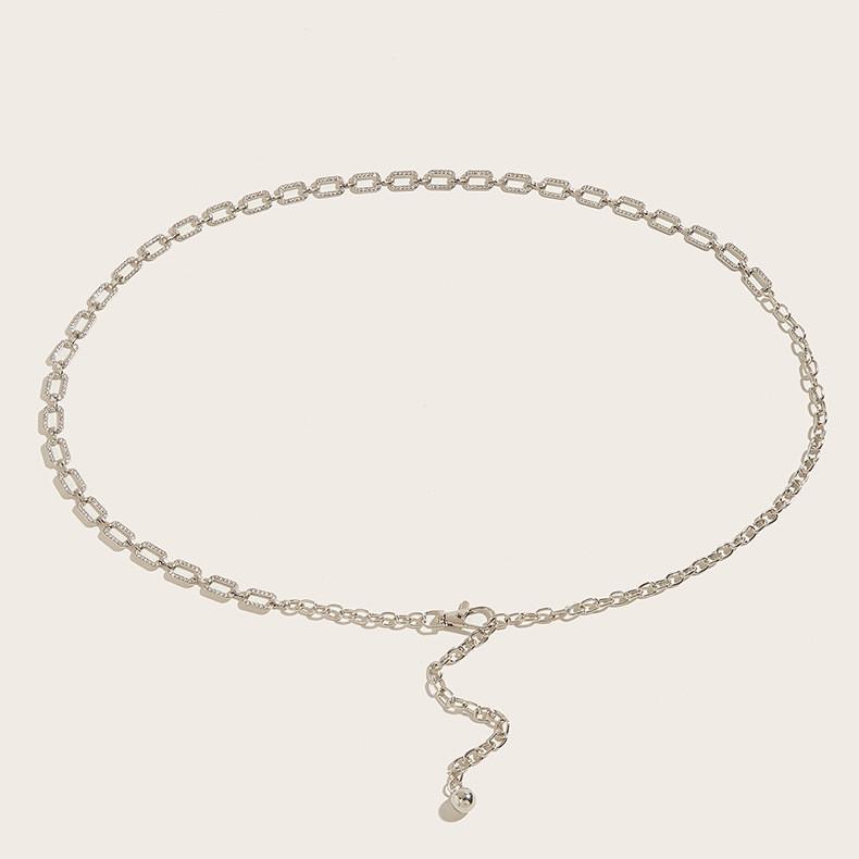 Diamond Square Hole Waist Chain Metal Accessories Dress Waist Decoration Chain