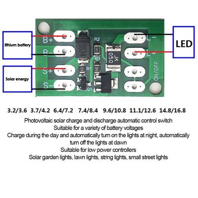 5pcs Solar Generator Charge Controller Auto Light Control Circuit Switch Lithium Battery Charging Board DIY Garden Street Lamp
