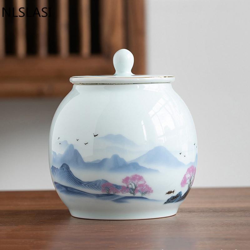 Recipiente de cerámica de gran capacidad para té Oolong Tieguanyin, tanque de almacenamiento sellado, cajas de té de viaje, recipiente para café, frutos secos en polvo