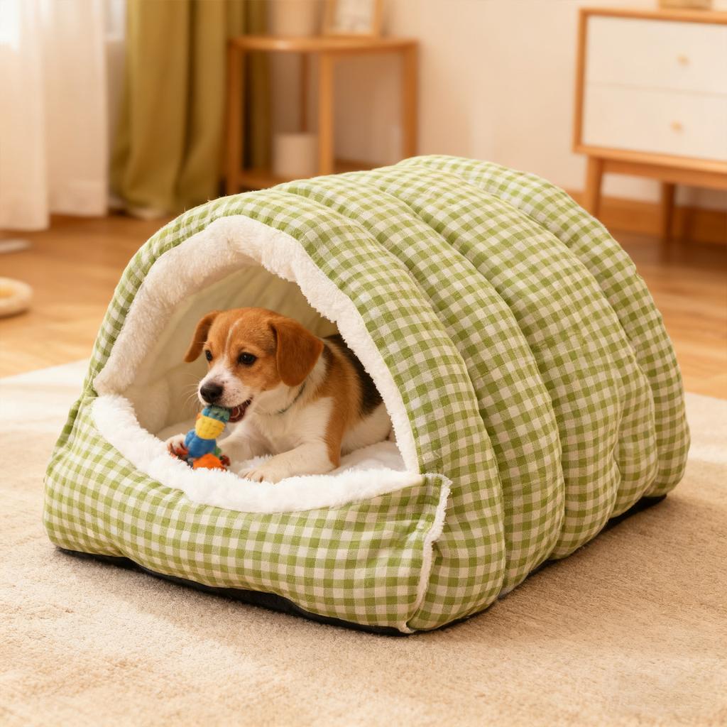 Căsuță Paturi Animale de Companie Pluș Moale Închisă Lavabilă Pat Animale de Companie Fund Îngroșat Termic Cald Confortabil Cuib Animale de Companie Pentru Câini Mici Medii Pisici