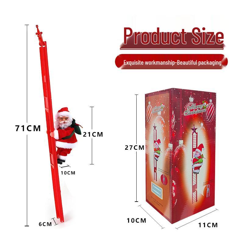 Red Climbing Santa Claus with White Ladder for Christmas Decor