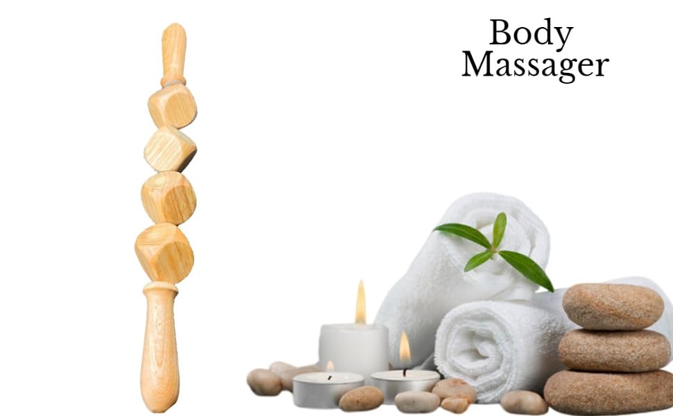 Kruvad 4 Cubes Roller Massage Stick Portable Anti-Cellulite Wooden Massage Stick To Relieve Stomach And Leg Pain Relief Rolling Stick Massage Bal
