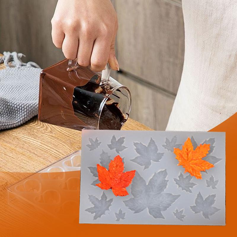 Leaves Silicone Molds 3D Pumpkin Maple Leaves Silicone Molds For Crafts Candle Making Kit Fall Decor Making Accessories For