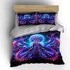 Colorful Octopus Art Decor Set Bedding Set With 1 Duvet Cover 2 Pillowcases Single Double King Queen, Gift