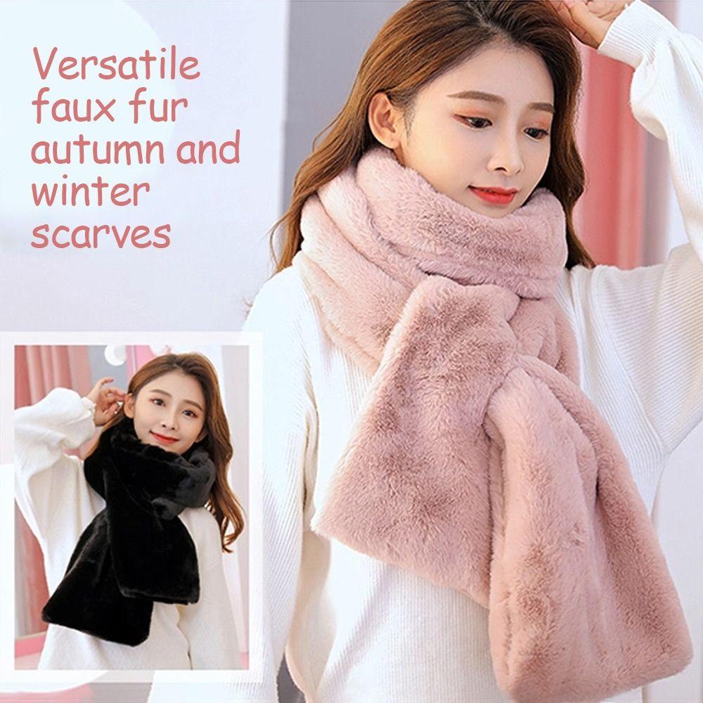 Thicken Warm Shawl Scarves Solid Color Neck Protector Fashion Neck Collar Warmer  for Women