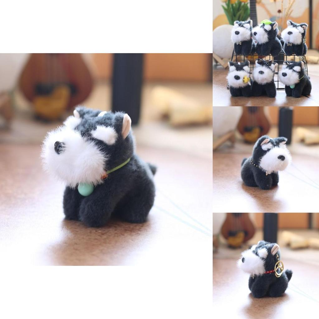 Schnauzer Plush Keychain Super Soft Pp Cotton Bag Charm Gift For Kids Dog Lovers