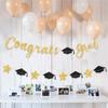 Glittering Congrats Grad Banner Graduation Party Ornament Hanging Decoration for Class of Graduation Celebration