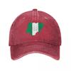Flag map of Nigeria Baseball Cap Anime Kids Hat Golf Wear hats for Unisex Womens Hats  Unisexs