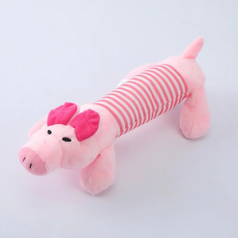 Cute Pet Dog Cat Plush Squeak Sound Dog Toys Funny Fleece Durability Chew Molar Toy Fit for All Pets Elephant Duck Pig