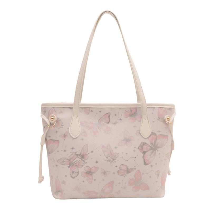Premium Commuter Bag Women's Large-capacity Bag Class New Butterfly Fashion Versatile Casual College Student Shoulder Tote Bag