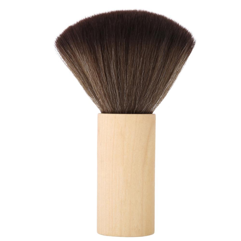 Anti-Static Hair Sweep Brush Wood Handle Barber Cleaning Brush Neck Duster Brush  For Barber Shop