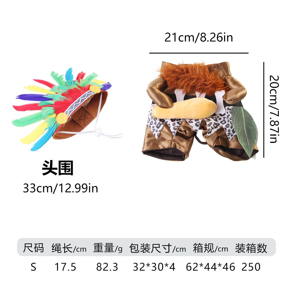 New pet transformation costume, Indian chief costume pet costume cospaly Halloween cat costume indian transformation outfit