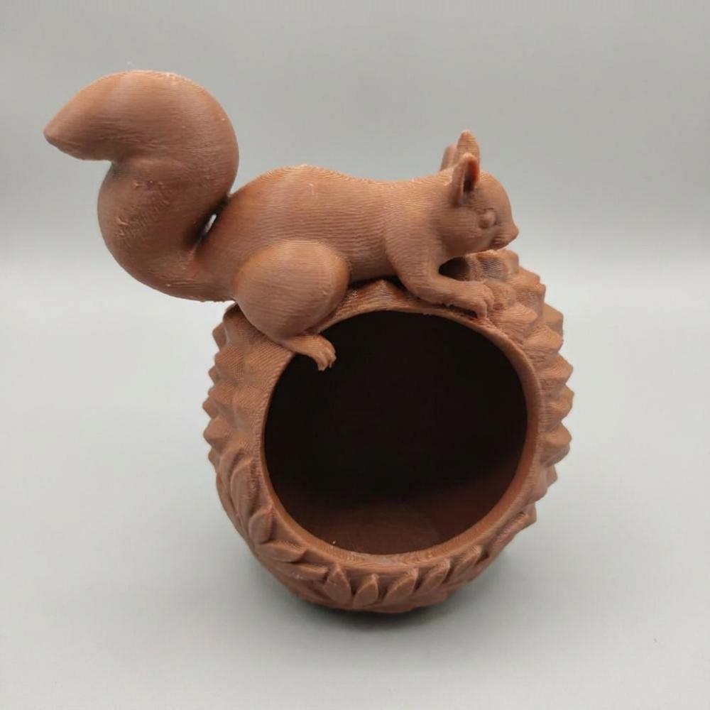 Large Capacity Squirrel Jewelry Storage Box Plastic Necklace Organizer  Desk Ornament коричневый