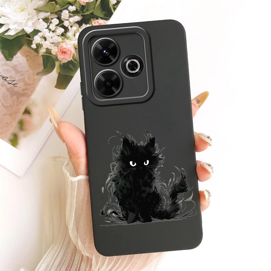 For Xiaomi Redmi 13X Cute Cat Flower Cartoon Phone Case For Redmi 13X Shockproof Soft Silicone Covers Bumpers