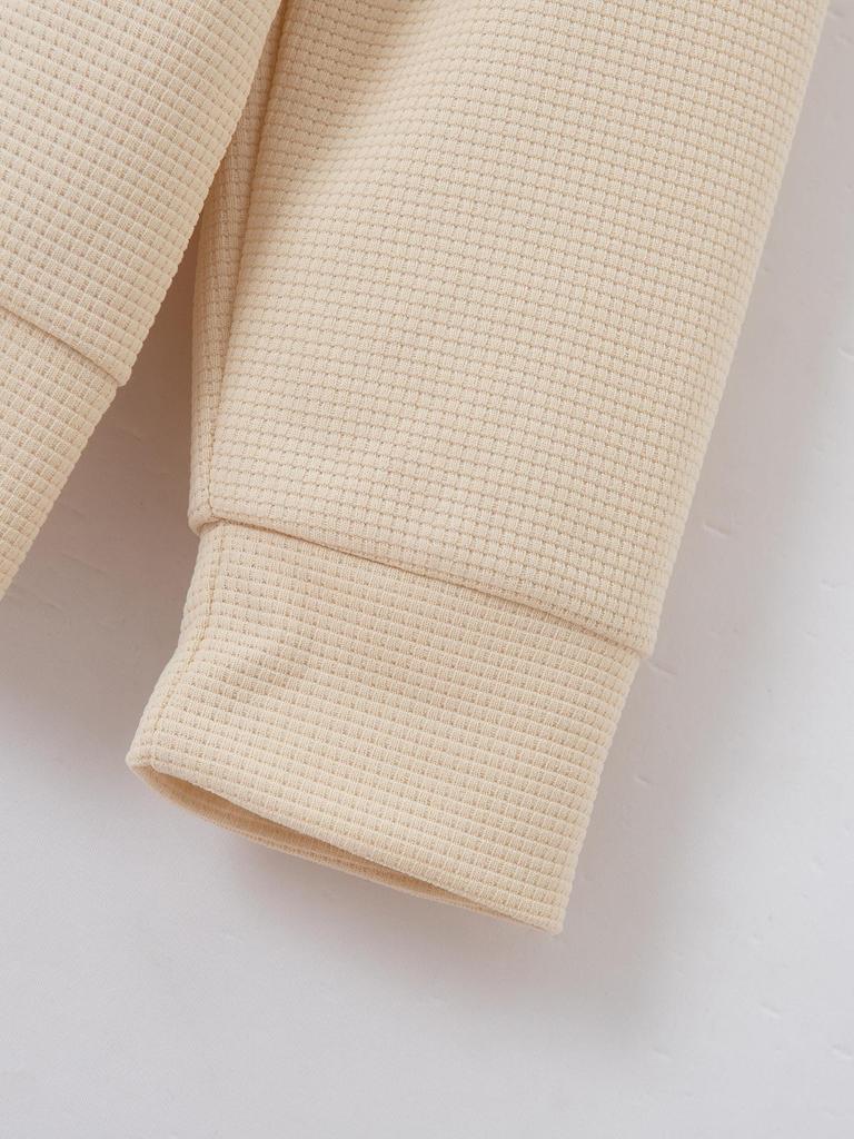 2024 Herbst/Winter Waffelstrick Baseballjacke mit Taschen und Reißverschluss