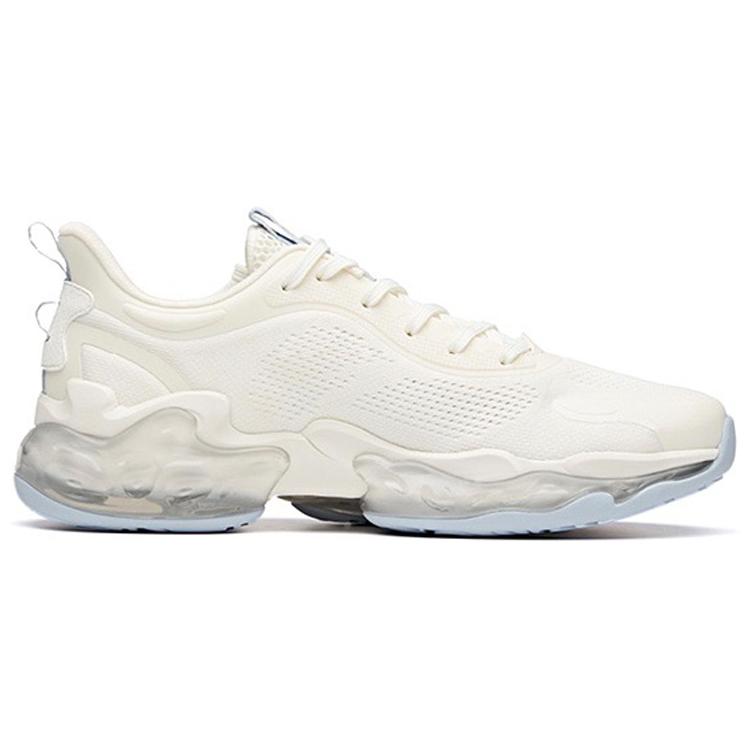 Anta Slip Resistant Abrasion Resistant Low Top Running Shoes Men's Ivory White 112035501-1