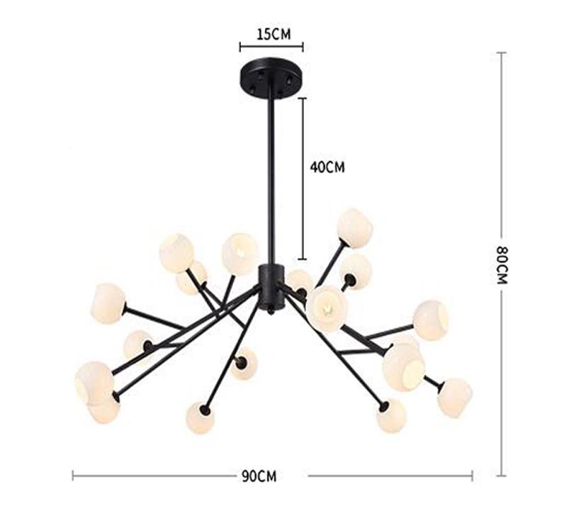 Post Modern LED Chandelier Lights G4 Bulb Tree Branch Hanging Lamp Living Dining Room Glass Ball Chandeliers Lighting Fixtures