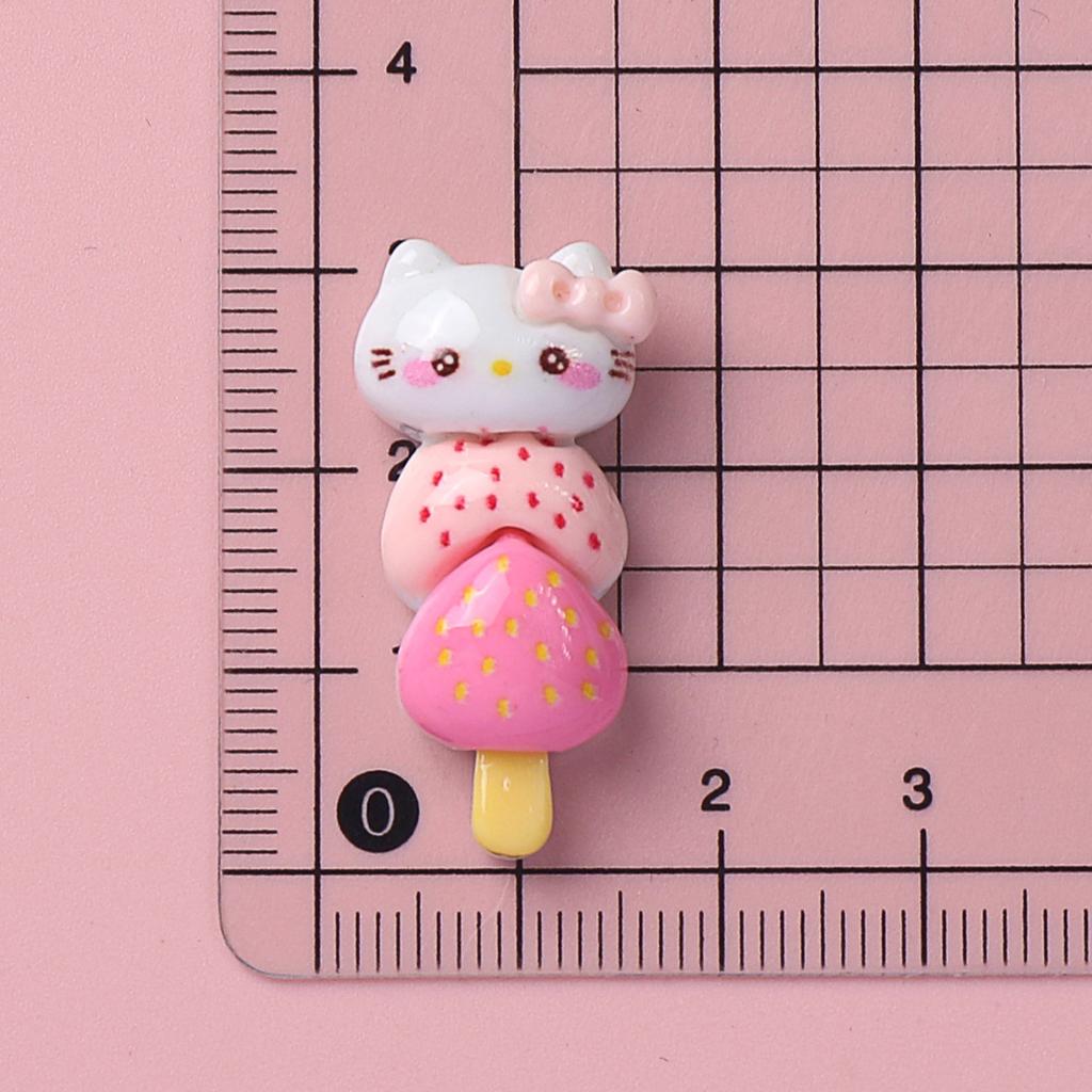 10Pcs New Mini Kawaii Cartoon Bright Food Kittenseries Flat Bottom Scrapbook  Diy Jewelry Making Hairwear Accessorie A36