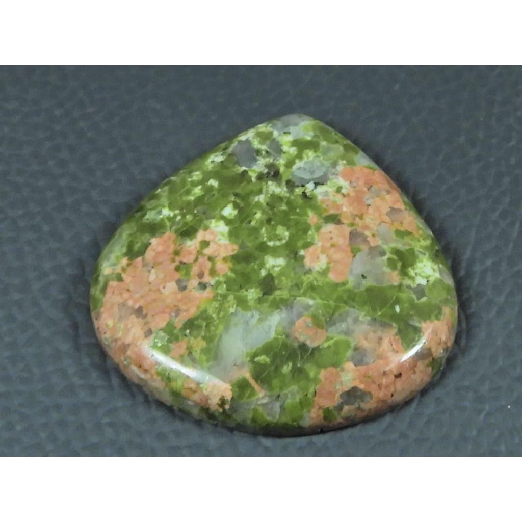 38X36X06MM Natural Unakite Jasper Pear Shape Cabochon Loose Gemstone 78Cts. G-394