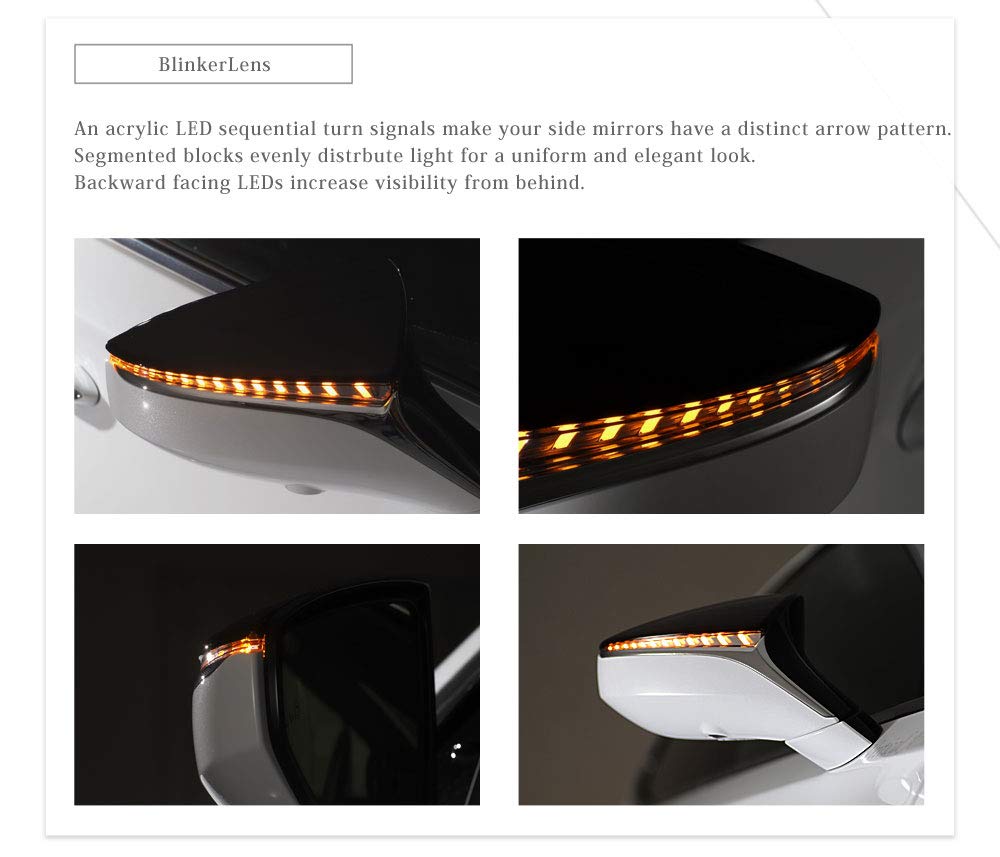 AVEST VerticalArrow LED Flowing Door Mirror Turn Signals for LS LC 500 500h (White) (GVF50/GVF55/VXFA50/VXFA55/GWZ100/URZ100)