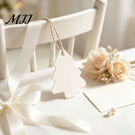 Small Paper Tags for Craft Projects 50Pcs Christmas Tree Gift with String, DIY Blank Customizable Wrapping Hanging Labels Holiday Wrapping,