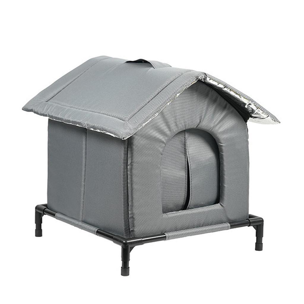 Outdoor Cat House Pet House Warm Elevated Weatherproof Oxford Cloth Insulated Protection Cat Tent for Winter Porch Backyard