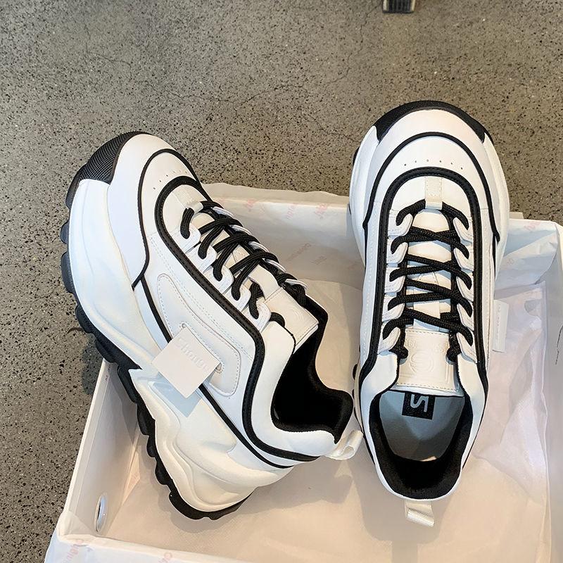 Nowe Modne Sneakersy Chunky Damskie Buty na Koturnie z Platformą dla Kobiet Oddychające Casualowe Buty Sportowe Damskie Sznurowane Zapatos Mujer