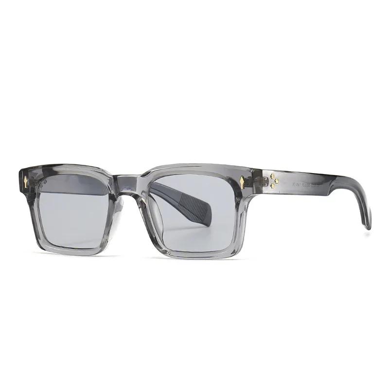  Fashion Square Rivets Gradient Gray Sunglasses Men Shades Vintage Trending Women Sun Glasses UV400