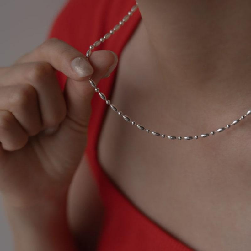 youngglow silver925 rhythm ball necklace (2color)