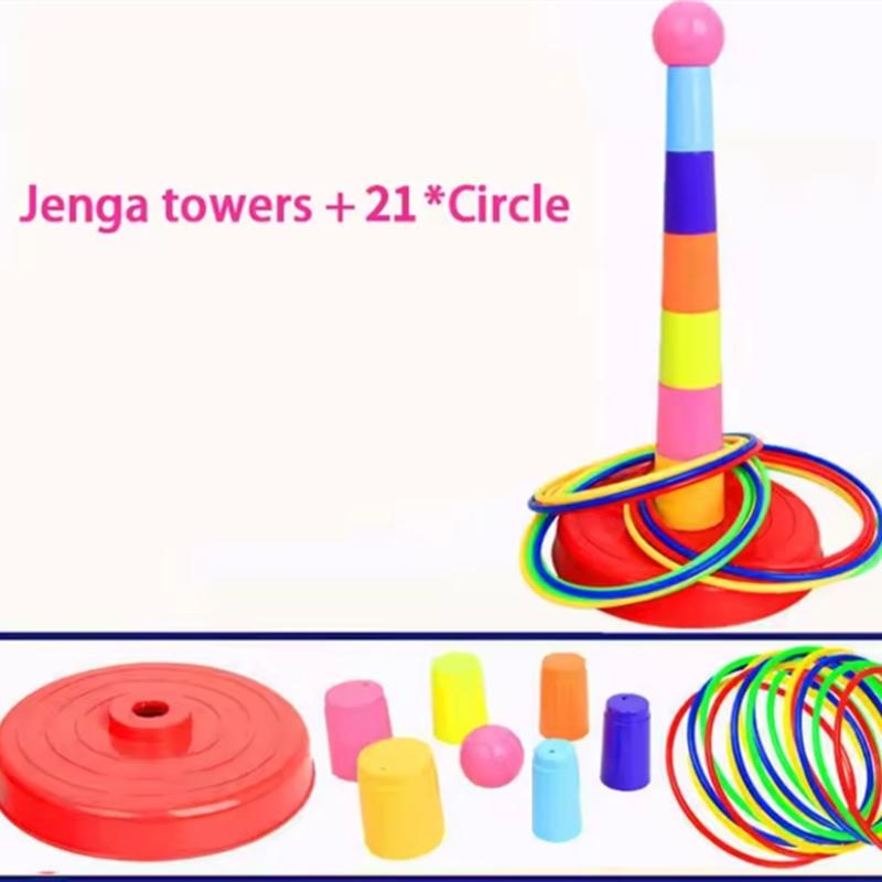 Children Throw Circle Game Ferrule Stacked Toys Fun Indoor Outdoor Parent-Child Interactive Circle Layers Early Education Gift