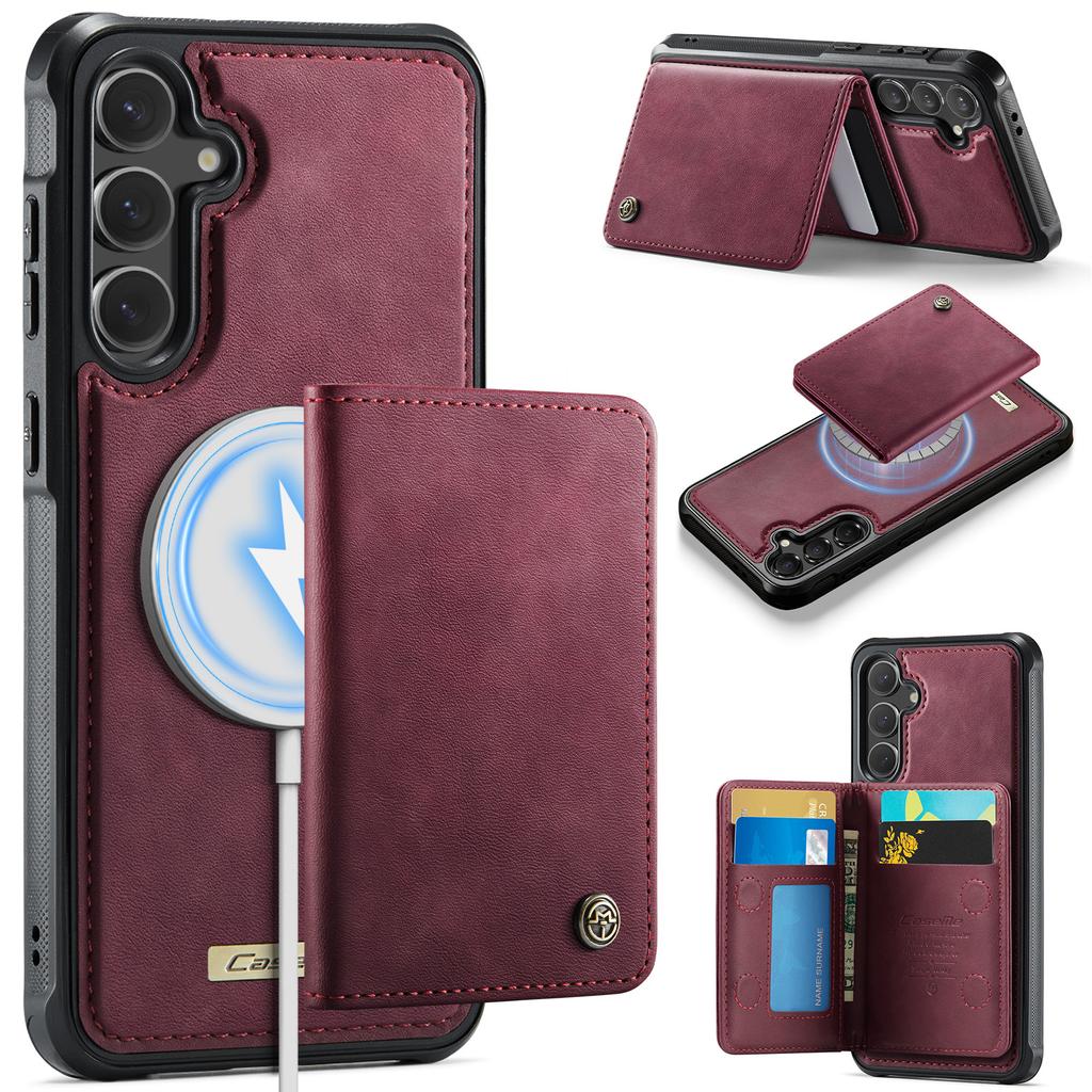 For Samsung Galaxy S24 FE Magnetic Case CASEME ME80 Series Leather PC TPU Phone Cover with Detachable Wallet