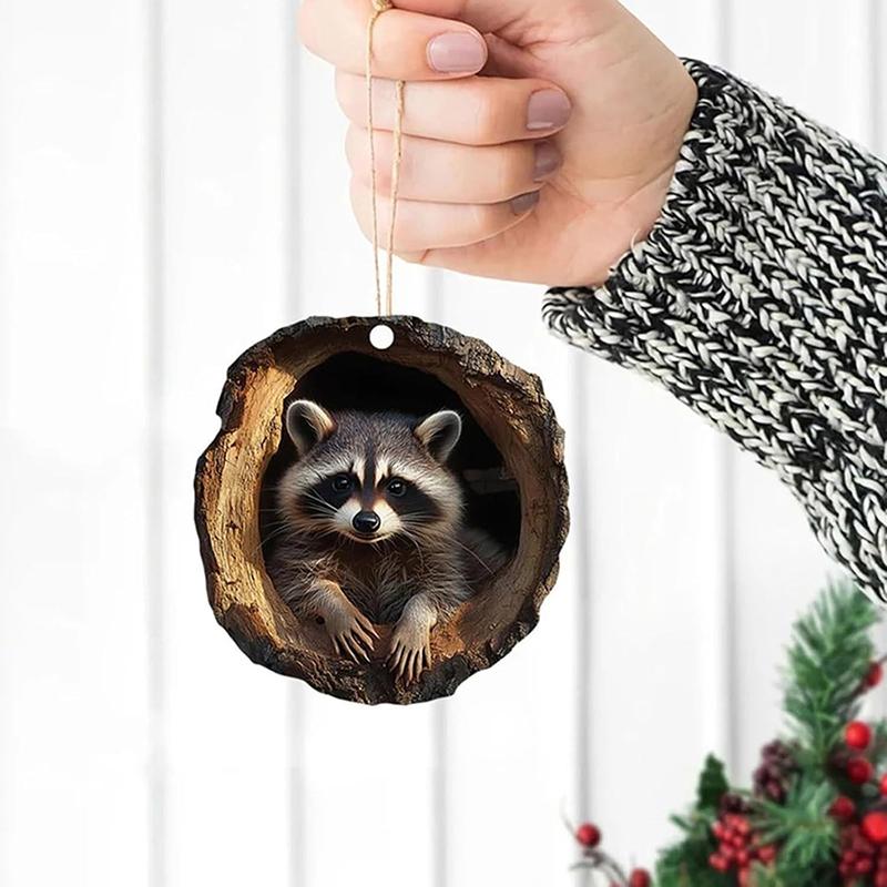 Søtt Mønster Minne Julepynt Akryl Tegneserie Skogsdyr Julepynt Sesongdekor Til Tre Tak