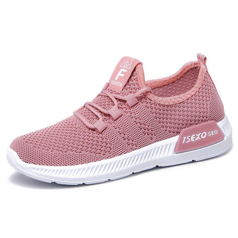 Shoes Women's New Women's Shoes Fly-woven Single Shoes Soft-soled Breathable Shoes Casual Sports Shoes Women