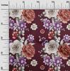 oneOone Cotton Flex Black Fabric Leaves|Lotus & Rose Floral Quilting Supplies Print Sewing Fabric By The Yard 40 Inch