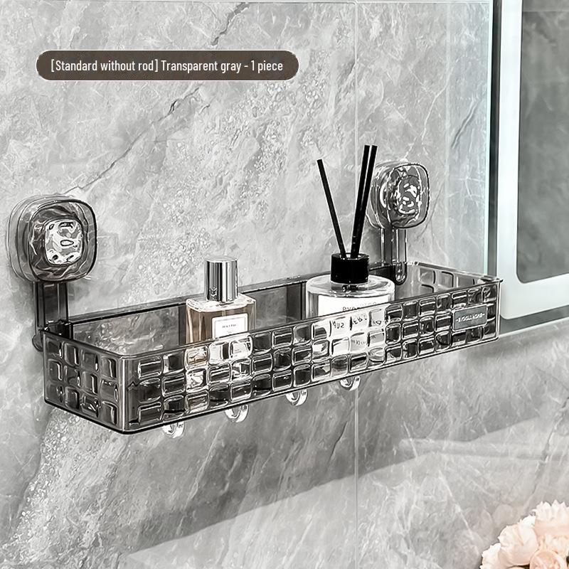 Punch-Free Bathroom Shower Storage Rack - Suction Cup Wall-Mounted Organizer