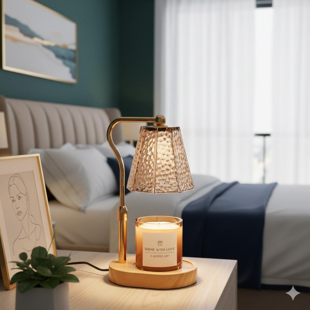 Melting Wax Lamp Aromatherapy Lamp Fireless Log Glass Bedside Lamp Regular Candle Melting Lamp Bedside Table Lamp MZ-226